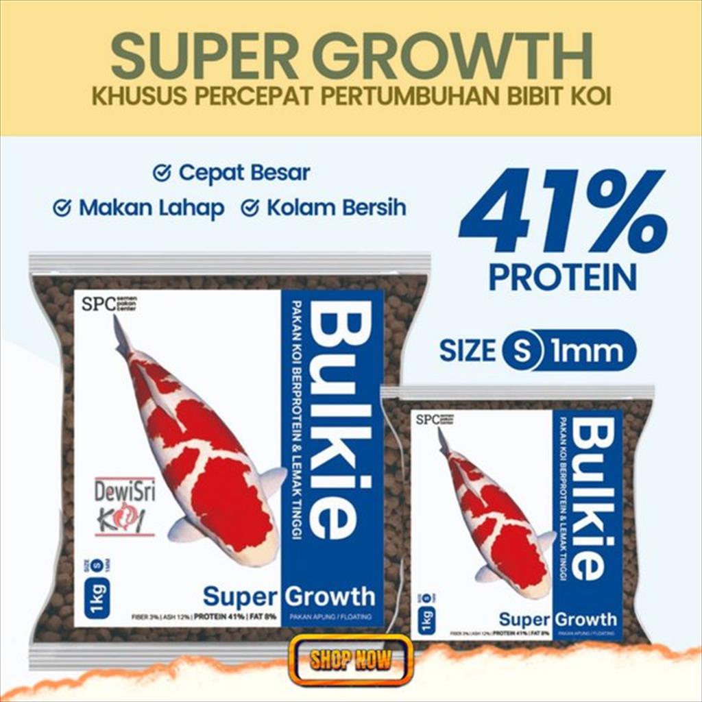 Pakan Pelet Makanan Bibit 1mm Ikan Koi Hi Grow 1KG / BULKIE SUPER GROWTH BULKIE