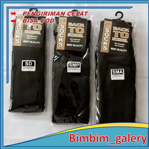 TERMURAH KAOS KAKI SEKOLAH SD SMP SMA HITAM POLOS SUDAH PACKING KEMASAN BIMBIM