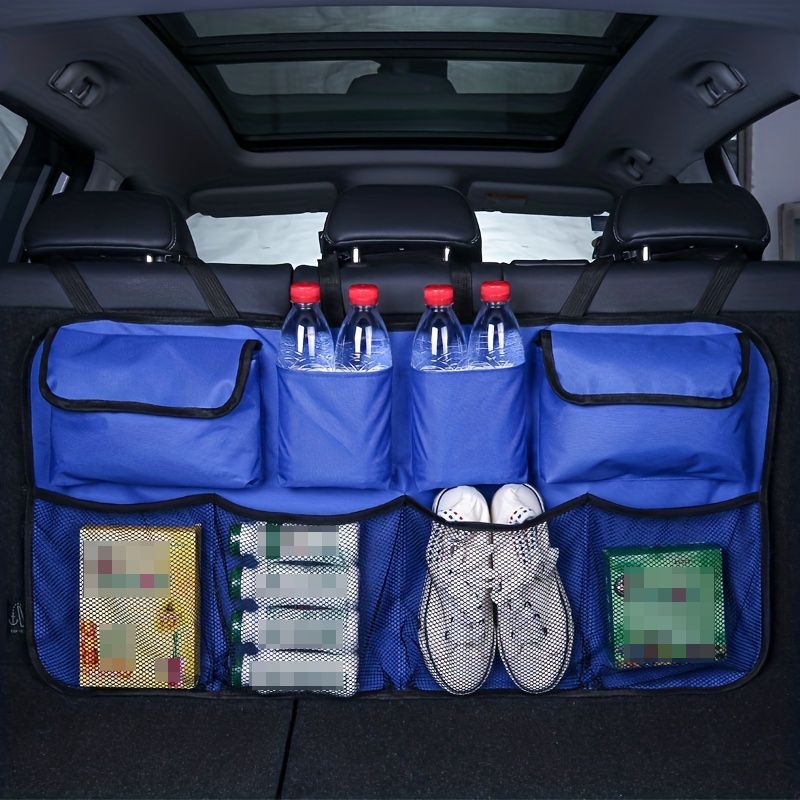 Universal Car Trunk Organizer Adjustable Backseat Storage Bag Net Kapasitas Tinggi Multi Guna Oxford Mobil Kursi Kembali Organizers Universal