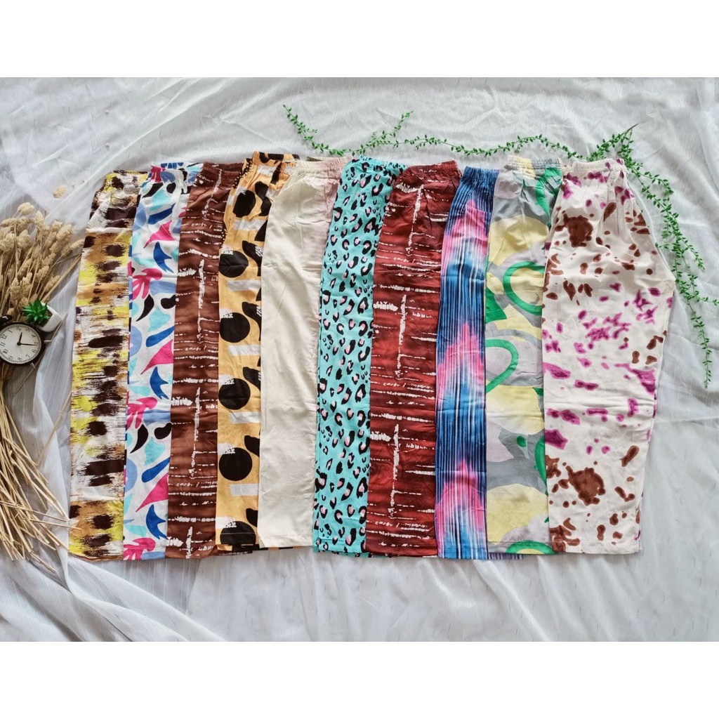 Izany Celana Saja utk hari hari Katun / Rayon Dischart Motif Random