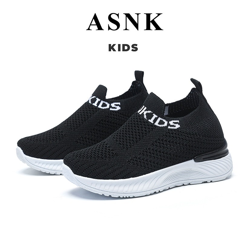 [GROSIR][COD] SEVEN_DAY SEPATU SLIP ON RAJUT ANAK-ANAK UNTUK USIA 3-9 TAHUN / BOY &amp; GIRL WM2331 HITAM