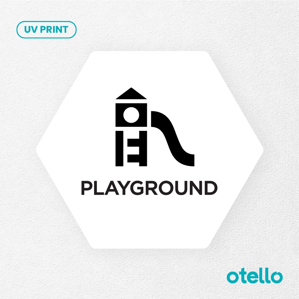 Playground Signage Board Akrilik Tempel Dinding Papan Acrylic Sign Board Signage Tempel Dinding Tulisan Label Tanda Petunjuk Rambu Aklirik UV Print