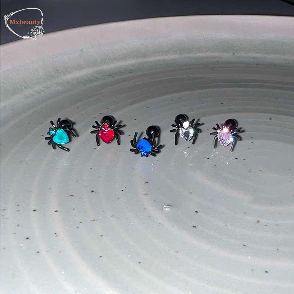 MXBEAUTY Wanita Anting Trendi Fashion Perhiasan Halus Hadiah Ulang Tahun Niche Desain Spider Ins Gaya Zirkon Tindik Earring