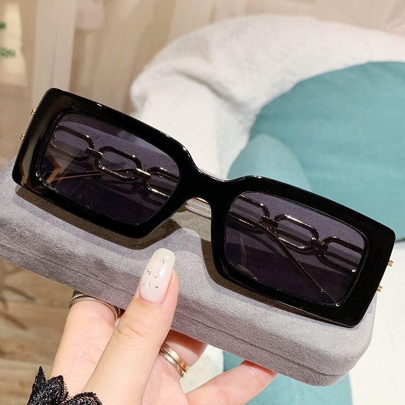 Klasik Kotak Wanita Kacamata Matahari Lady Retro Fashion Shading Eyewear Sunglasses Untuk Wanita Halus Luar Ruangan Persegi Panjang Kacamata Hitam Kecil