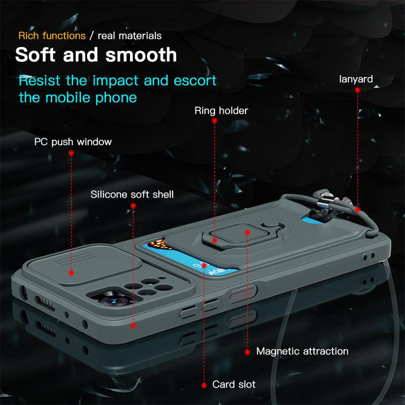 REDMI Shockproof Case Untuk Redmi10 Prime 10A 10C 12C 11A 9C 9A 9T 10x9 Power Global Camera Protection Lanyard Ring Phone Cover Untuk Xiaomi mi Poco C3