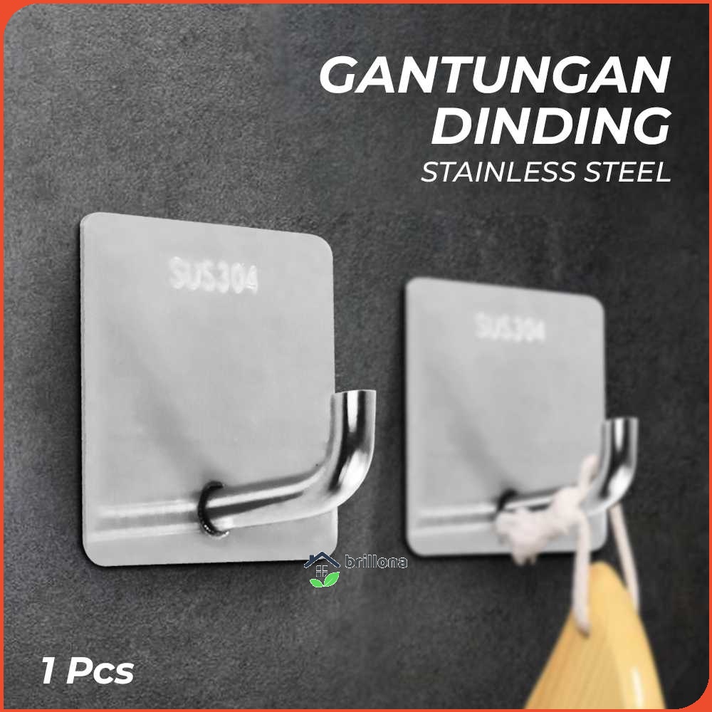 PTOC Gantungan Dinding Hook Hanger Stainless Steel SUS304 1PCS - Z12