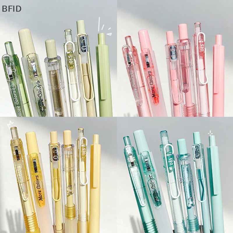 [BFID] 6-pack Press Gel Pen Warna Set Tinggi Siswa Sekolah Wrig Pen Set Perlengkapan Alat Tulis [ID]