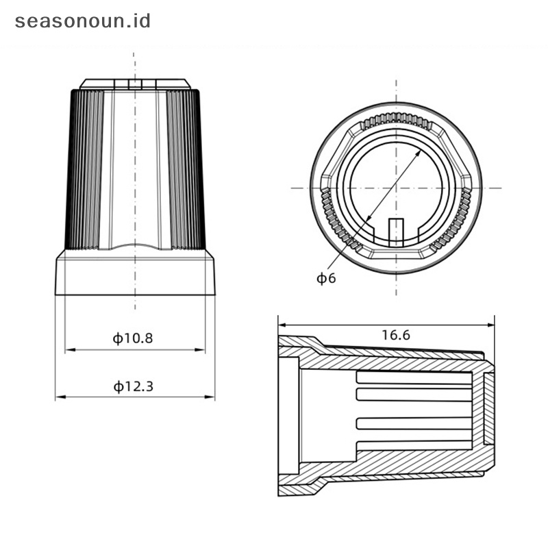 Alfineasonoun 10pcs alfinound card volume adjustment knob galihudio amplifier knob cap 12wsz16.5mm .