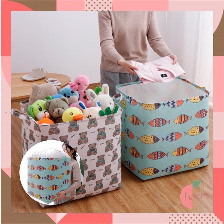 PEACHs - H5855 Tas Penyimpanan Barang Jumbo100 Liter / Keranjang Baju Tempat Pakaian / Tempat Mainan