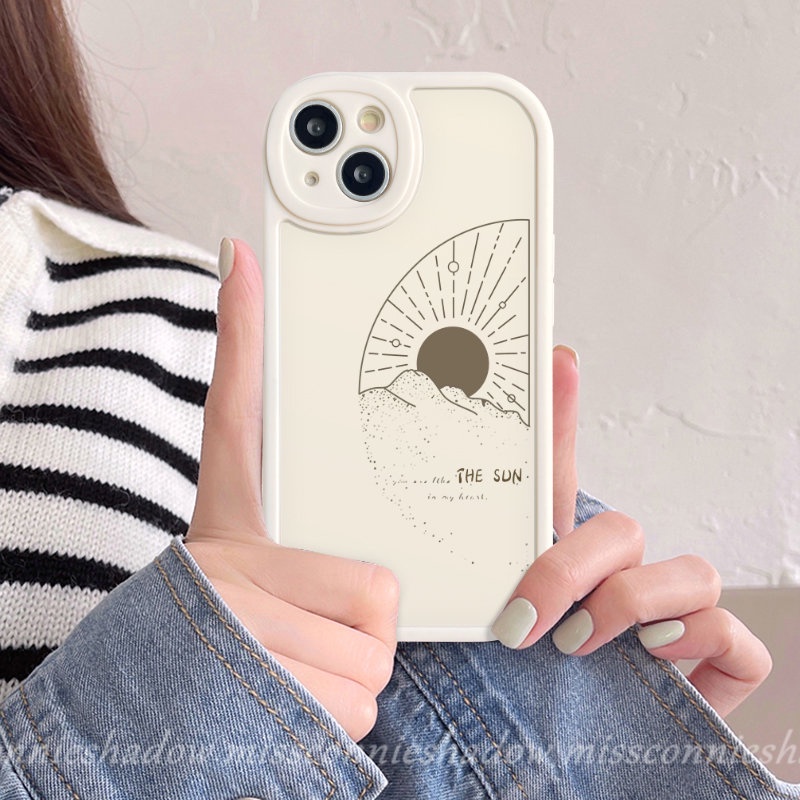 IPHONE Fashion Sun Moon Simple Case Kompatibel Untuk Iphone11 14 12 Pro Max7 6s 8 6 Plus 7Plus XR Kartun Indah Disney Mickey Mouse Pasangan Lembut TPU Penutup Belakang