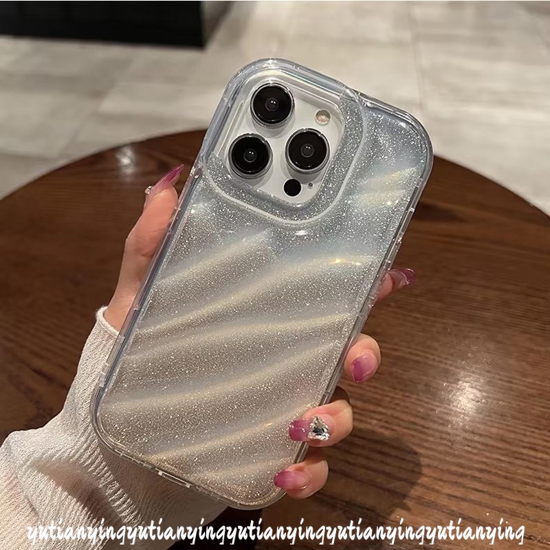 Creative Gradation Laser Card Simple Soft Tpu Case Compatible For IPhone 11 14 12 13 Pro Max 7Plus XR X XS MAX 6 8 6S 7 Plus SE 2020 3D Stereo Corrugation Pattern Solid Color Cover