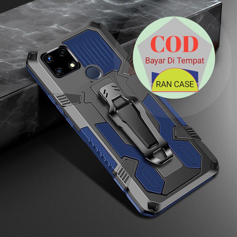 OPPO A15 A15s CPH2185 CPH2179 CASE KRISTAL SILIKON RUGGED KICK STANDING BACK KLIP HARDCASE ROBOT NEW