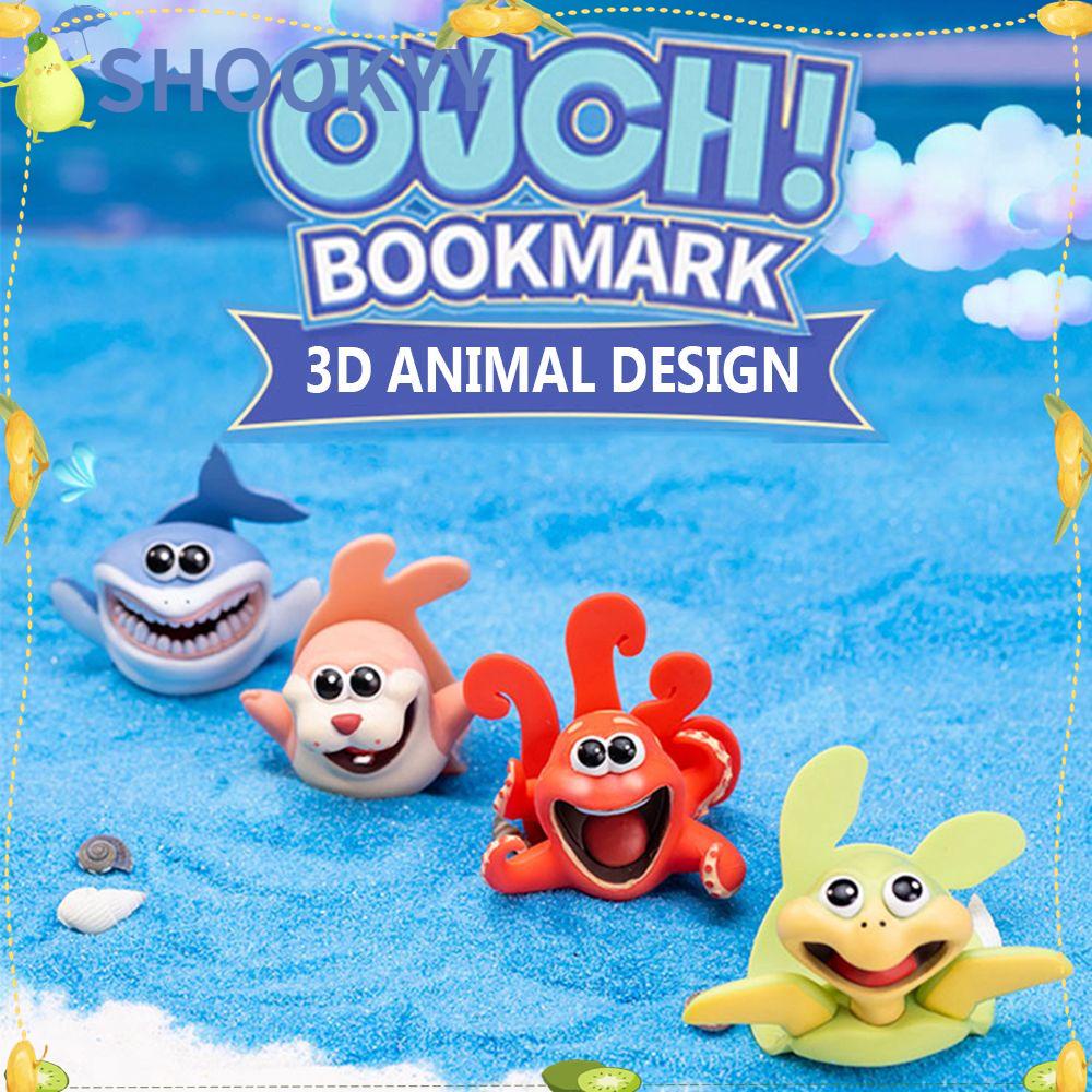 CHOOKYY Bookmarks Hadiah Alat Tulis Siswa Kartun PVC Gurita Lobster 3D Stereo