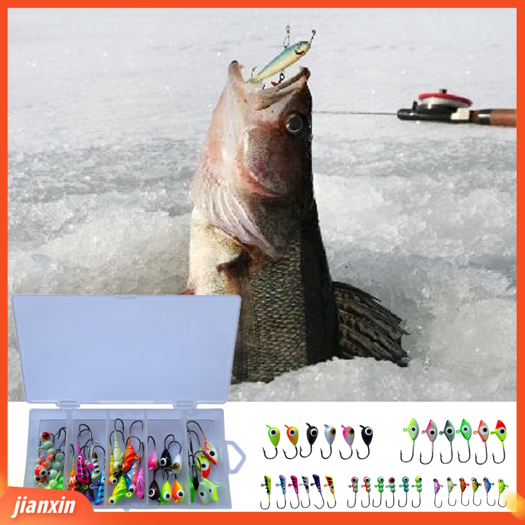 (In Stock) 1set Jig Pancing Simulasi Aplikasi Lebar Bahan Baja Karbon Bentuk Panfish Kait Umpan Mini Untuk Angling