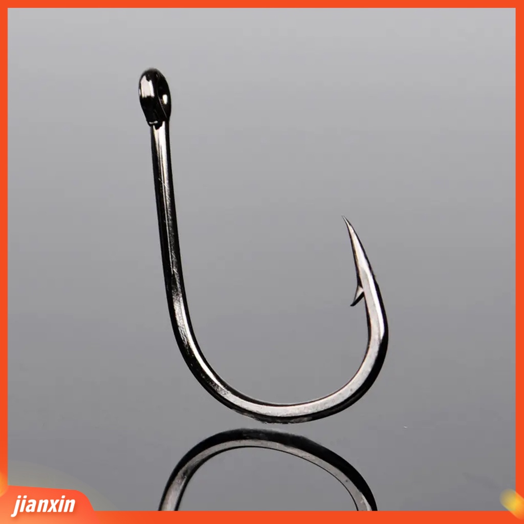 (In Stock) 50Pcs /Box Kail Pancing Kekuatan Tinggi Super Tajam Fishing Tackle Barbed Single Circle Carp Hook Memancing Aksesori