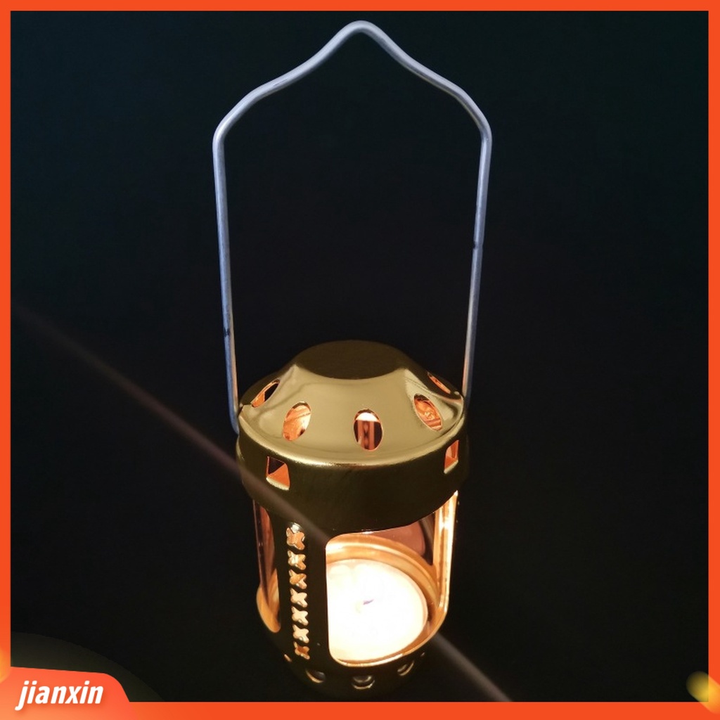 (In Stock) Lilin Lentera Mini Terang Aluminium Alloy Kuningan Malam Memancing Gantung Lampu Lilin Untuk Camping Outdoor Angling