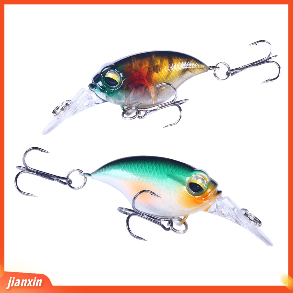 (In Stock) 10Pcs 6cm /6.2g Vivid Fishing Lure Umpan Buatan Ringan Crankbait Untuk Angling
