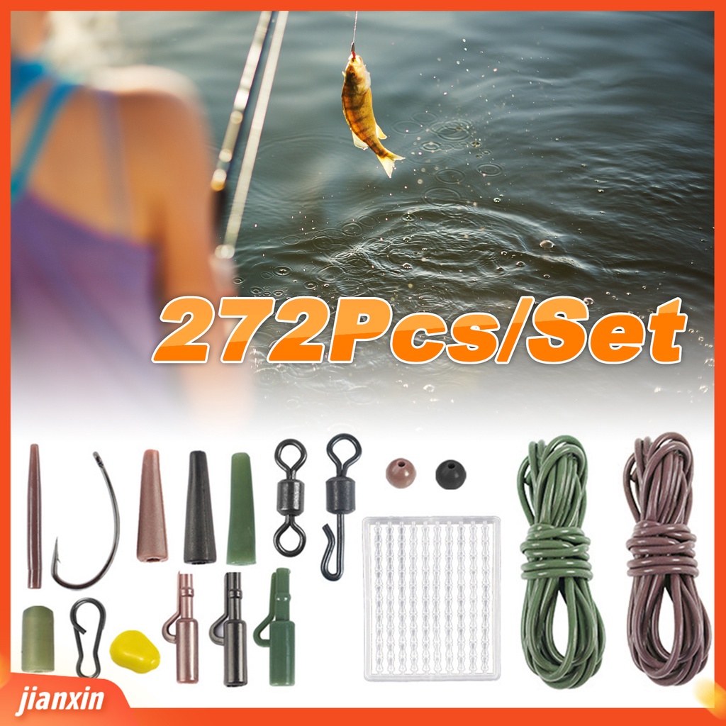 (In Stock) 272Pcs /Set Kotak Alat Aksesori Kait Umpan Pancing Untuk Memancing