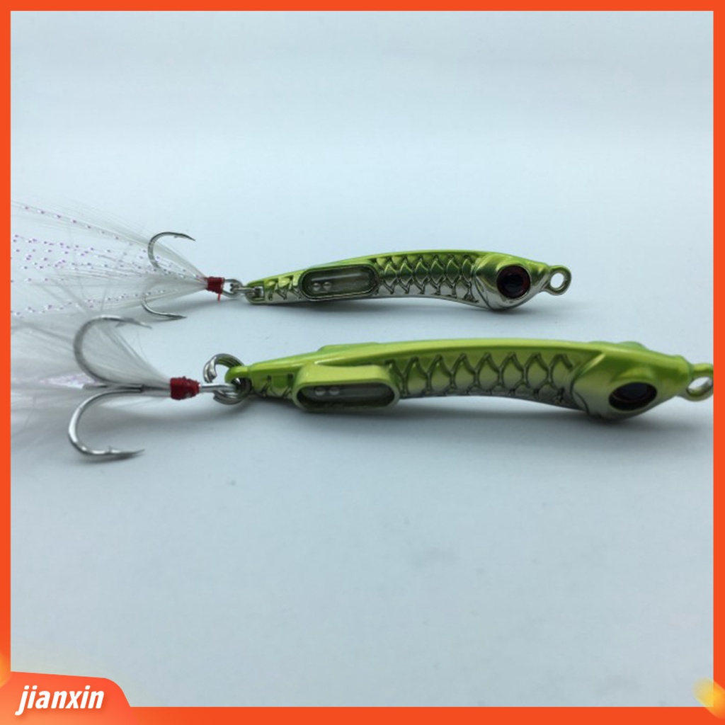 (In Stock) 10g /15g 6cm /6.5cm Piringan Umpan Pancing Gaya Membuat Suara Anti Gores Umpan Jig Cor Panjang 3D Eyes Lure Untuk Outdoor