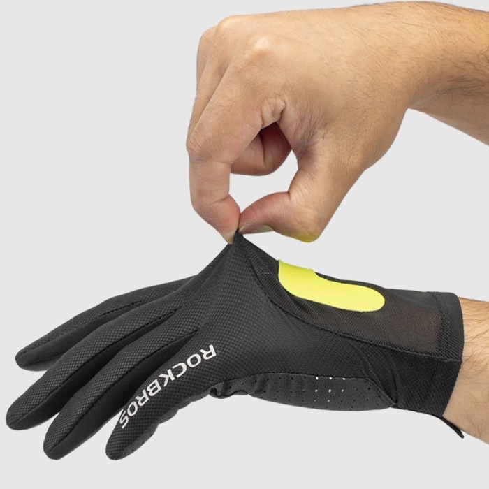 Sarung Tangan Sepeda Rockbros S299 Hitam Kaos Tangan Anti Slip Sport Tactical Trail Cross Gowes Mtb Cycling Motor Pelindung Tangan Full Finger Anti UV