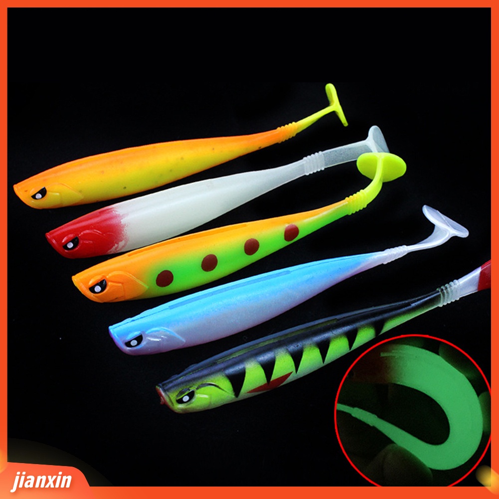 (In Stock) 12 cm 10g Simulasi Ikan T-Bentuk Ekor Umpan Memancing Luar Ruangan Soft Lure Tackle Tool