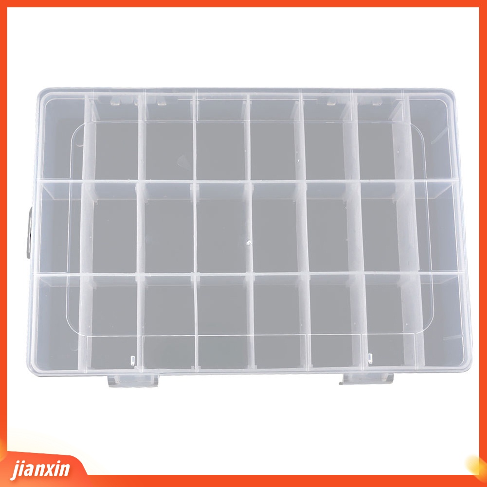 (In Stock) 24/15/8 Kompartemen Kotak Penyimpanan Manik Pancing Perhiasan Plastik Yang Dapat Dilepas