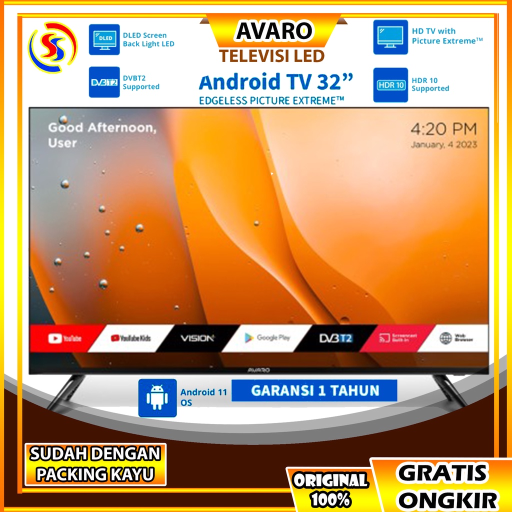 AVARO 32 inch Smart LED TV HD - Android 11 - Android TV