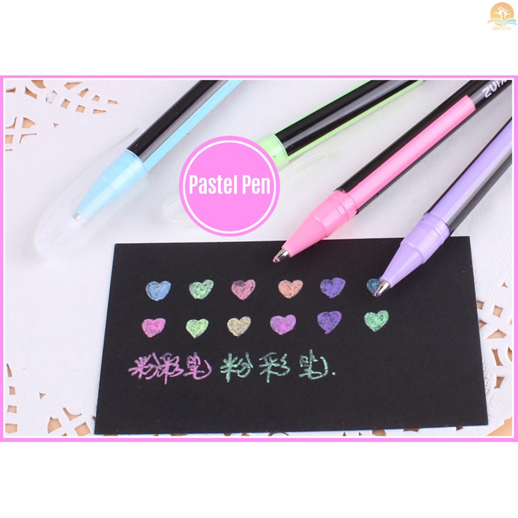 In Stock 12pcs Color Gel Pen Set Netral Pen Marker Untuk Menulis Menandai Gambar Lukisan Buku Mewarnai DIY Kartu Hadiah Album Foto Proyek Seni Untuk Siswa Sekolah Kantor Dewasa, P