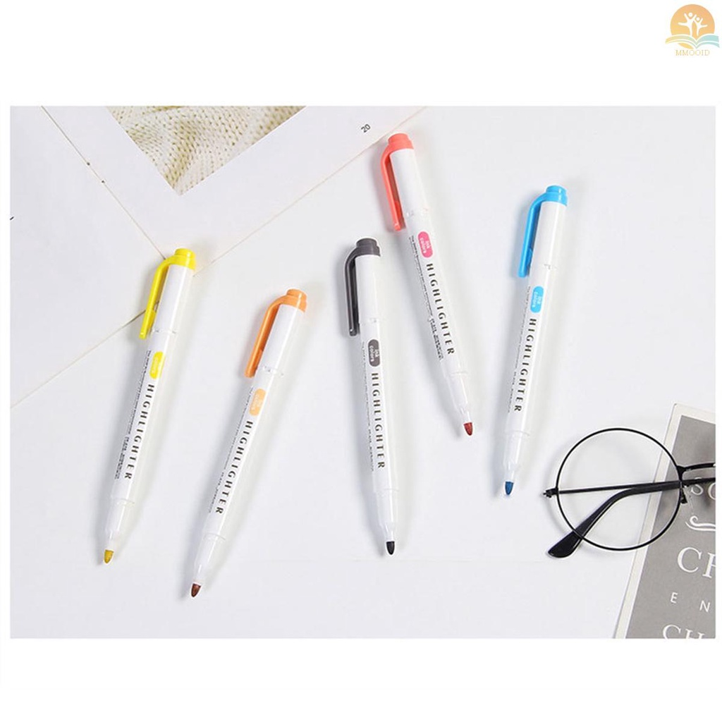 In Stock 5warna Dual Tip Stabilo Pulpen Pahat Lebar Dan Tips Halus Spidol Untuk Siswa Sekolah Kantor Perlengkapan Rumah