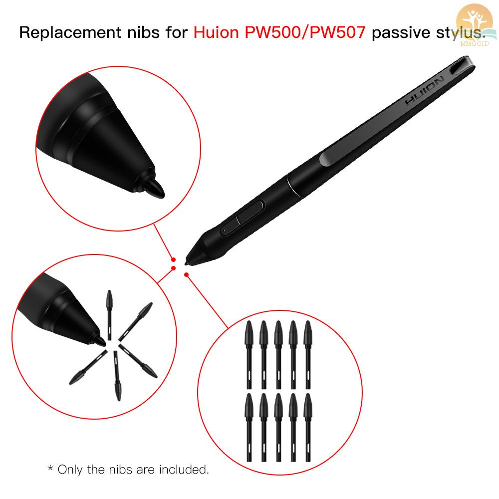 In Stock Huion PN05 10pcs Replacement Nibs Pen Tips Compatible with PW500/PW507 Graphics Drawing  Stylus Black