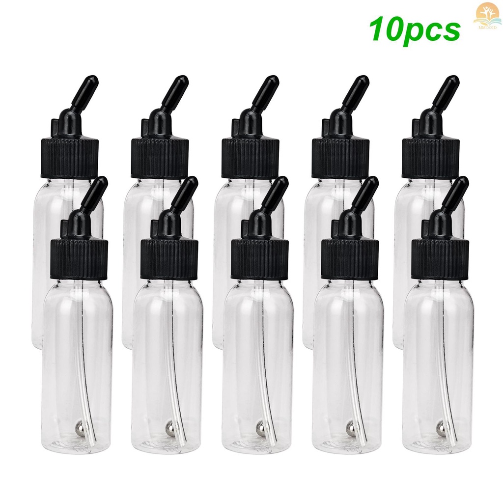 In Stock Kotak 10-Each 1.2-Ounce (35cc) Airbrush Botol Penyimpanan Cat Toples PP Dan Penutup Dengan Garis Skala Anti Bocor Untuk Dual-Action Siphon Feed Air Brush Airbrushing Accesso