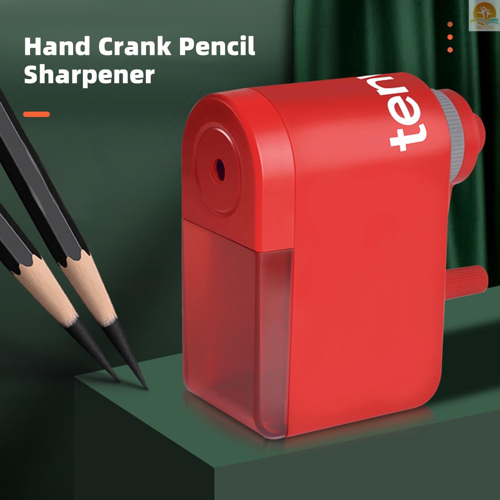 In Stock tenwin Alat Pengasah Pensil Manual Engkol Tangan Pencil Sharpener Adjustable Sharpness Untuk Pensil 6.5-8mm Untuk Pelajar Artis Perlengkapan Kantor Sekolah Rumah