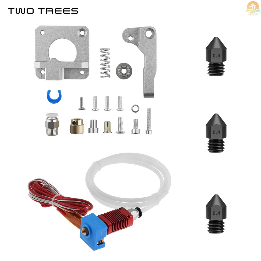 In Stock Dua Pohon Suku Cadang &amp; Aksesoris Printer 3D Yang Ditingkatkan Semua Ekstruder Logam Dengan Kit Hotend 24V Dan 3PCS Nozzle MK8 Baja Yang Diperkeras Kompatibel Dengan Creality Ender-3/Ender-3 Pro