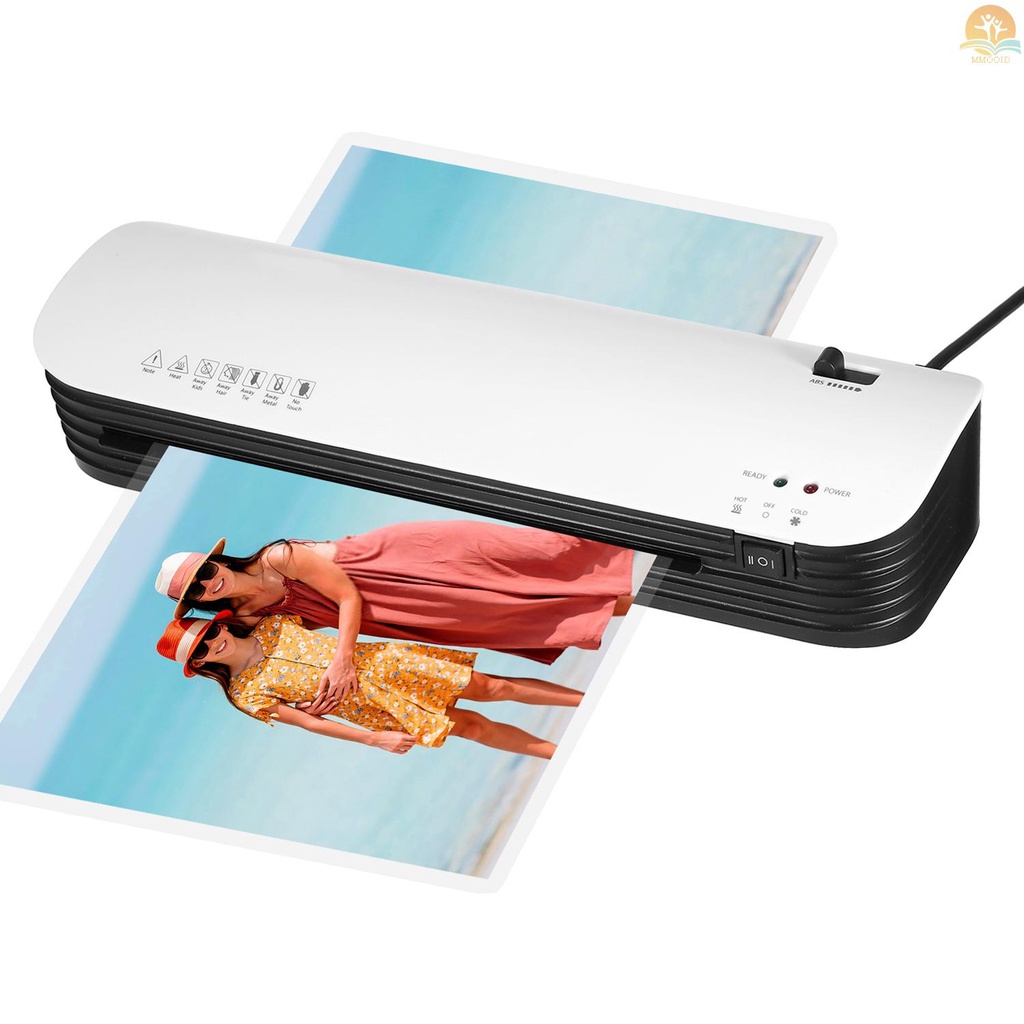 In Stock SL299 Set Mesin Laminator Ukuran A4 Laminasi Panas Dan Dingin 2sistem Rol Dengan 20kantung Laminating Pemotong Kertas Corner Rounder Tombol ABS Untuk Rumah Kantor Sekolah Suppli