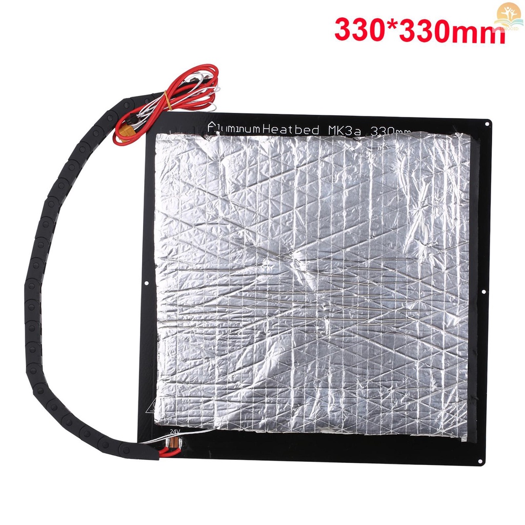 In Stock 24V 3D Printer Upgrade Hotbed MK3 Platform Pemanas Plat Aluminium 330*330*3mm Dengan Kawat Dan Kapas Terisolasi Kompatibel Dengan Printer X5SA/X5SAPRO