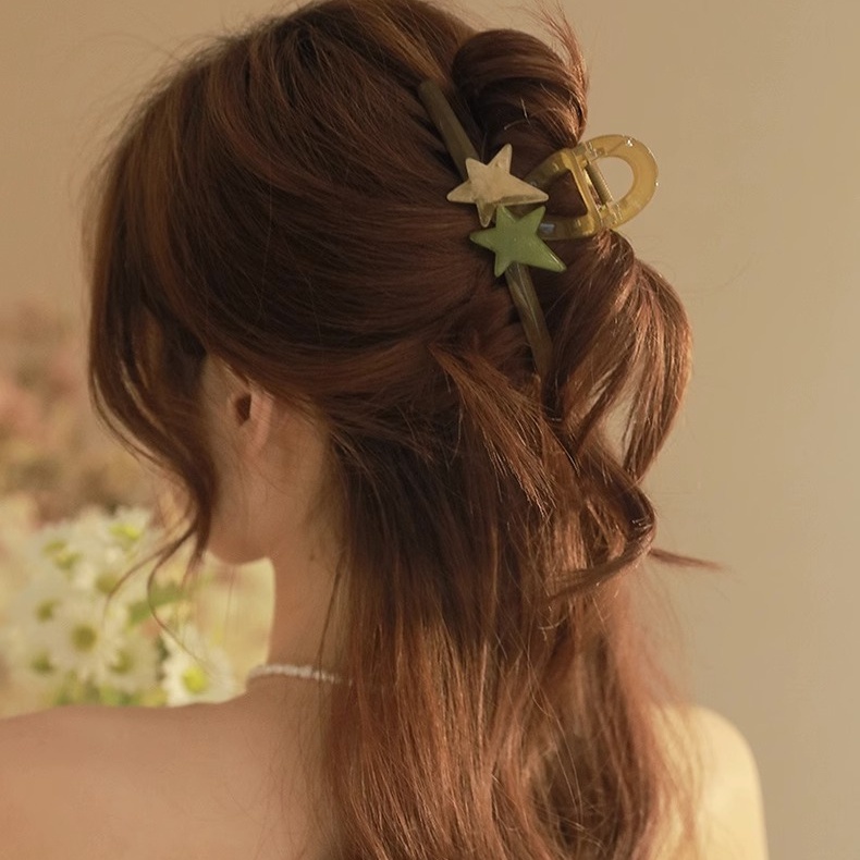 Baru Bintang Klip Rambut Plastik Fashion Sederhana Jepit Rambut Hair Claw Aksesoris Rambut Wanita