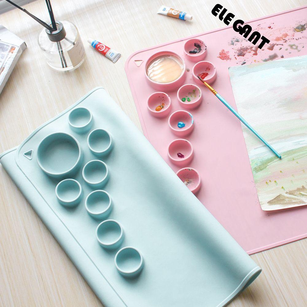 【 ELEGANT 】 Anak-anak Lukisan Pad Palet Non Stick Lipat Seni DIY Lukisan Minyak Membuat Perhiasan Cetakan Bantalan Menggambar Persediaan Pecinta Serbaguna Doodle Tikar