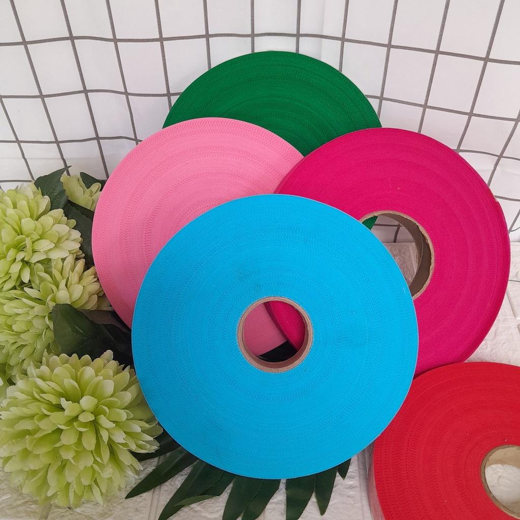 

Roll Laken 25mm / 2,5cm 65gsm Pelipit Bungkus Bisban Spunbond Pelipit Dompet Tas Pouch
