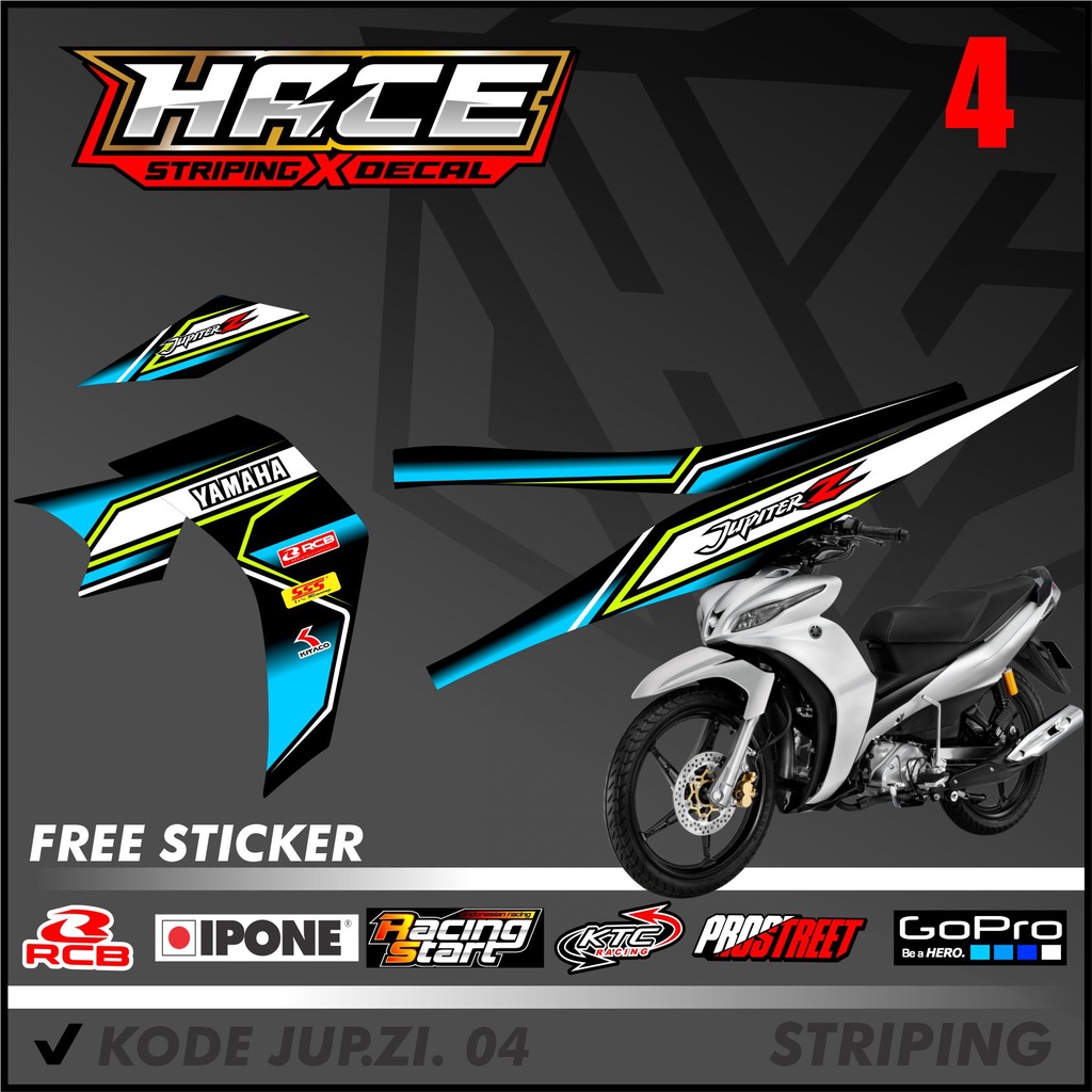 Striping Jupiter Z Robot - Sticker Stiker Variasi Lis Motor Jupiter Z Robot Robot Motif Racing 04