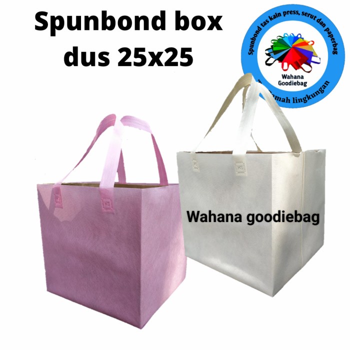 

tas spunbond polos ukuran 25x25 semi box 12tas