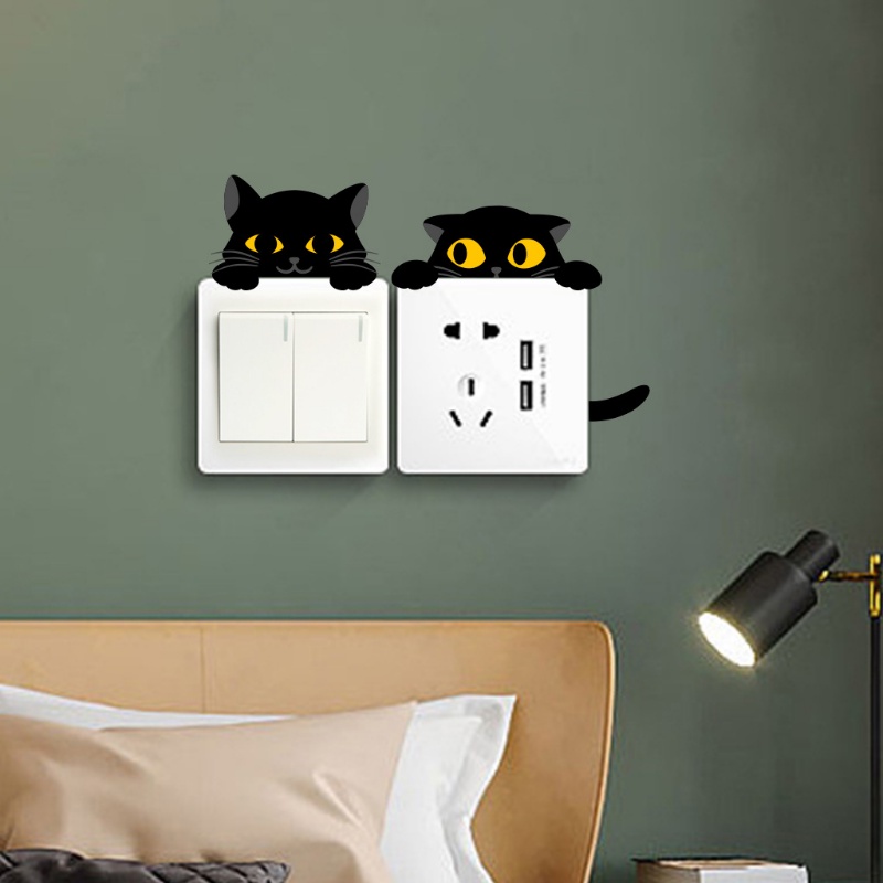 [Fitur] Aplikasi PVC Perekat Diri/Wallpaper Tahan Debu Tahan Air/Stiker Dekorasi Kamar Anak Kelas/Stiker Soket Menyenangkan Halloween/Stiker Saklar Mudah Bongkar Pasang