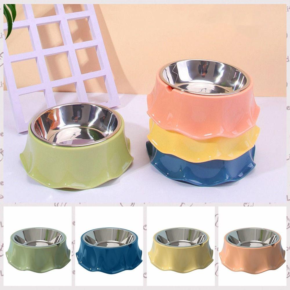 Tidak Karat Non-slip Mangkuk Makanan Kucing, Tidak Licin Anti Karat Mangkuk Makanan Kucing, Piring Minum Hewan Peliharaan Stainless Steel Warna-Warni Melindungi Leher Cervical Puppy Mangkuk Minum Indoor