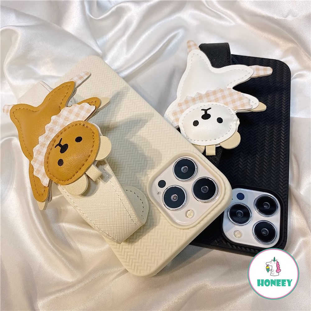 Lucu Kartun Dance Bear Wrist Strap Phone Case Kompatibel Untuk iPhone 14 Pro 13 12Pro Max Case iPhone 11 Pro Max 14plus Lembut TPU Cover