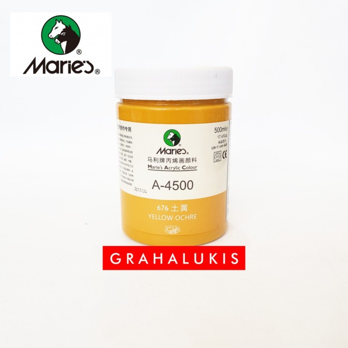

Maries Acrylic Paint 500ml / Cat Maries Akrilik 500ml - Yellow Ochre