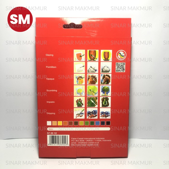 

HJK 12 Acrylic Colours/Acrylic Paint/Cat Akrilik 12 Warna Faber-Castell (Set)