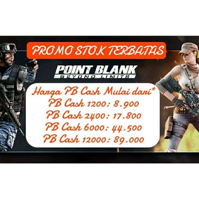 Promo PB Cash Zepetto 1200, 2400, 6000, 12000 (Point Blank)