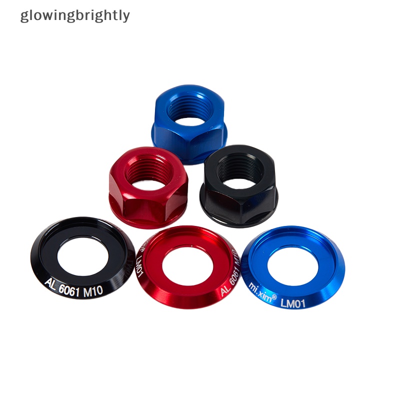 [glowingbrightly] 2pcs Mur Hub Sepeda M10*P1.0mm Gigi Tetap Mtb Sepeda Jalan Baut Sekrup Aluminium Alloy Mobil Geser TFX