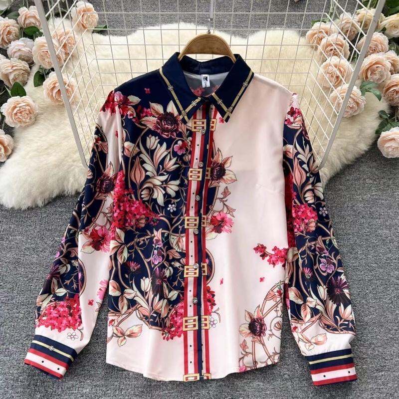 KEMEJA WANITA BANGKOK BUNGA HITAM IMPORT BKK BANGKOK