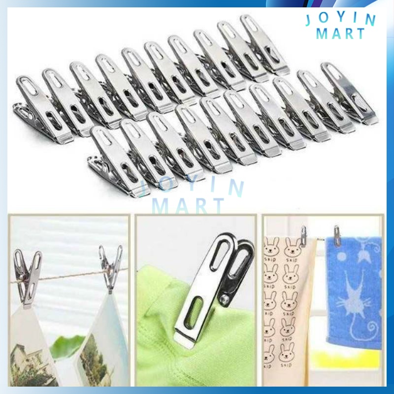 20Pcs Jepitan Jemuran Stainless / Jepitan Jemuran Besi Baju Pakaian