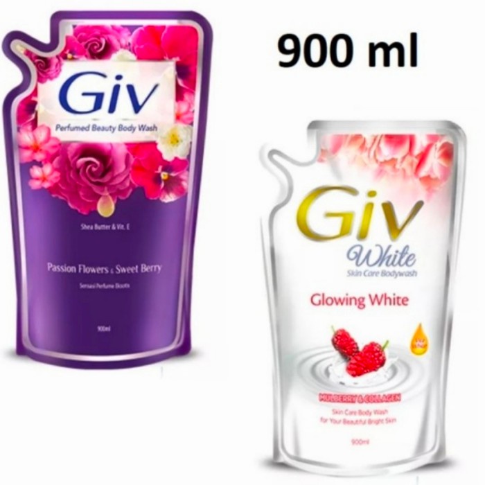 GIV Body Wash Sabun Mandi Cair Refill 900 ML Flower Glowing White GIV - Putih